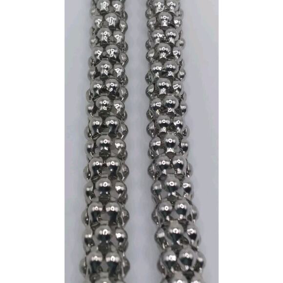 Erica Lyons Necklace Chunky Steampunk Silvertone Removable Metal Ring Tassles - Picture 5 of 8